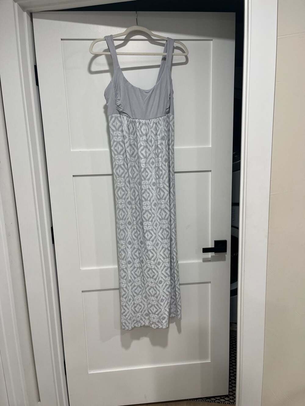 Fresh Produce Grey Geometric Print Rayon Lycra Maxi Dress Size Large
